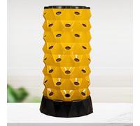 Torre hidropónica, torre de jardín aeropónico, torre de jardín hidropónico vertical, sistemas de cultivo de plantas de interior con ciclo de agua, para verduras, hierbas y fresas. Yellow-64holes