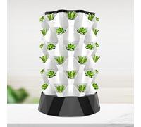 Torre hidropónica, torre de jardín aeropónico, torre de jardín hidropónico vertical, sistemas de cultivo de plantas de interior con ciclo de agua, para verduras, hierbas y fresas. White-48holes