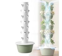 Torre Hidropónica - Torre De Macetero Vertical - Kit De S-istema De Cultivo Hidropónico - Grado Alimenticio, con Macetas De Red (20/28/36) (con Luces Led De Cultivo) 7-Layer