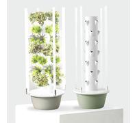 Torre Hidropónica - Torre De Macetero Vertical - Kit De S-istema De Cultivo Hidropónico - Grado Alimenticio, con Macetas De Red (20/28/36) (con Luces Led De Cultivo) 9-Layer+LED