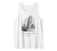 Torre inclinada de Pisa Italia Idioma italiano Arte vintage Camiseta sin Mangas
