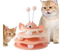 Torre interactiva para gatos, divertido juego de pelota rodante y juego de juguete con pistas de varios niveles, accesorio de juego para gatos en interiores, para estimulación física mental, ejercicio