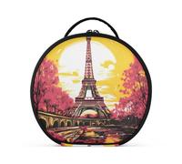 Torre Luna Arte Bolsa de Maquillaje Organizador de Circular Cosméticos Bolsas Creatividad con Divisor Ajustable para Mujeres