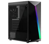 Torre Medium Tour ATX Aerocool Shard Tempered Glass RGB con Panel de Cristal, Color Negro