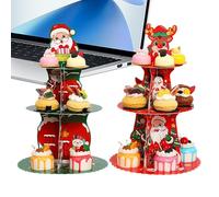 Torre para Cupcakes de Navidad, 2 Piezas, 3 Niveles, Soporte para Servir Cupcakes, Torre para Servir, para Bodas, Vacaciones, Festivales, postres, Pasteles, Dulces,
