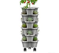 Torre para plantas, soporte apilable de 6 niveles, torres de jardín para verduras, para el hogar, balcón, patio, porche, invernadero, jardinería, cultivar flores y verduras