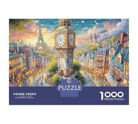Torre Reloj París Rompecabezas Big Ben Londres Cartón Reciclado 1000 Piezas, Adultos/niños 12+, Descompresión, Decoración Pared, Regalo Personalizado Cumpleaños 52x38cm/1000pcs