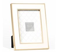 Torre & Tagus 902507b Regis - Marco esmaltado blanco con ribete dorado, 12,7 x 17,7 cm, color dorado y blanco