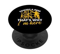 Torre Y Cerveza Por Eso Estoy Aquí Transmisión Torre PopSockets PopGrip Adhesivo