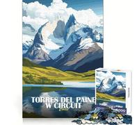 Torres del Paine Circuito Oeste Chile Rompecabezas para Adultos de 1000 Piezas Agilidad Mental Ocio Relajado Conexión Segura cálido (50x75cm)