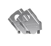 Torretas De Manillar Elevador De Manillar Universal para Motocicleta Abrazadera De Elevación para Manillar De Motocross Accesorios De Montaje 22mm/28mm(Silver,22mm)