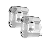Torretas Manillar Accesorios para Motocicleta, Abrazaderas de Manillar 7/8", adaptadores elevadores aleación CNC para Motos Cross Manillar Motocicleta(Silver)