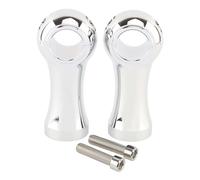Torretas Manillar Kit Montaje Abrazadera Para Elevador Manillar Motocicleta 4 Pulgadas 25 Mm Y 32 Mm Universal Para Kawasaki Para Indian Para Victory Para Cruisers Elevador Manillar Moto(25.5MM Chrome