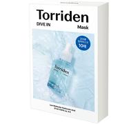 Torriden DIVE-IN Mascarillas faciales de ácido hialurónico de baja molécula 10EA - Hojas 100% celulosa para pieles sensibles y secas sin perfume sin alcohol sin colorantes | vegano limpio sin crueldad