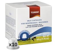 Torrié Cápsulas de leche compatibles con máquinas originales Nespresso® (10 cápsulas)