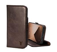 TORRO Funda Compatible con iPhone 13 - Funda Tipo Cartera de Cuero Premium con Soporte y Ranuras para Tarjetas (Marrón Oscuro)