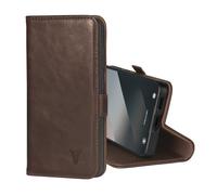TORRO Funda Compatible con Samsung Galaxy S25 5G 2025 - Funda de Piel Genuina con Soporte y Tarjetero (Marrón Oscuro)