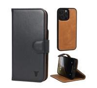 TORRO Funda de Cuero Compatible con iPhone 16 Pro MAX - Funda de Cuero con Funda Tipo Cartera Desmontable con Soporte y Ranuras para Tarjetas (Compatible con Cargadores Oficiales MagSafe) - Negro