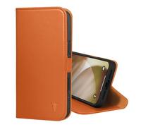 TORRO Funda de Cuero Compatible con iPhone 17 Pro MAX 6.9" 2025 - Funda de Cuero Premium Tipo Cartera con Soporte y Ranuras para Tarjetas (Compatible con Cargadores MagSafe Oficiales) - Naranja