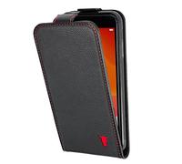 TORRO Funda Flip Compatible con iPhone SE/8/7 - Estuche de Cuero Genuino de Calidad con Ranuras para Tarjetas y Solapa Vertical (Negro)