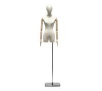 Torso de maniquí Femenino Ajustable con Base metálica - Modelo de modista portátil Realista para Tiendas y escaparates, Expositor de Altura Ajustable (Talla Femenina)