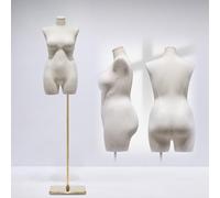 Torso de maniquí Femenino Ajustable de Talla Grande, Expositor Dorado para Vestidos, Ideal para escaparates, sastrería y desfiles de Moda - Talla B
