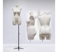 Torso de maniquí Femenino Ajustable de Talla Grande para Vestidos. Expositor Negro para Tiendas de Moda, sastrería y escaparates. Talla C, escaparates de boutiques.