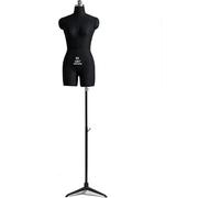 Torso de maniquí, maniquí de costura profesional, maniquí femenino, ajustable, más cuerpo de maniquí, trípode(Black,Model 80)