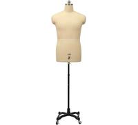 Torso de maniquí masculino de costura de talla grande, maniquí de sastre de medio cuerpo Extra grande con rueda, for entrenamiento/corte de diseño(Medium)