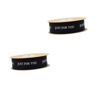 Torta de cinta de papel de embalaje de mariposa, 2 rollos de cinta de grogrén negro for decoración de bodas y fiestas, rollo de 10 m for hacer lazos con nudos y decorar tartas.