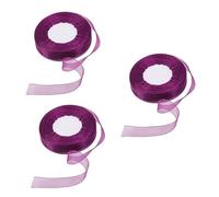 Torta de cinta de papel de embalaje de mariposa, 3 cintas de encaje de organza transparente for embalaje, for tartas, ramos de boda, lazos, decoración rosa, caja de dulces, malla morada.(Purplex3pcs,M