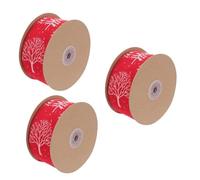 Torta de cinta de papel de embalaje de mariposa, 3 rollos de cinta navideña con alambre, lazos navideños anchos decorativos, accesorios de bricolaje for tartas, cinta con temática navideña, diseño fes