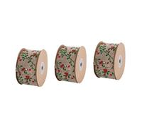 Torta de cinta de papel de embalaje de mariposa, 3 rollos de cinta navideña con alambre, lazos navideños anchos decorativos, accesorios de bricolaje for tartas, cinta con temática navideña, diseño fes