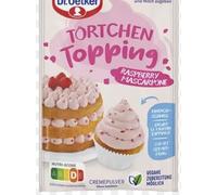 Tortchen Topping Raspberry Mascarpone - Garniture de tarte au mascarpone et aux framboises - Pour délicieux gâteaux, pains et dessert maison pour des recettes - Compatible avec oetker - 50g