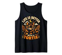 Tortie Cat La Vida es Mejor con una Mascota con Forma de Carey, mamá y papá Camiseta sin Mangas