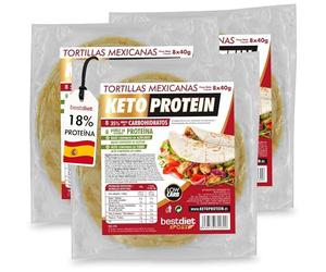 Tortillas Mexicanas Keto Protein - Tortillas de Trigo Baja en Carbohidratos - Ideal para Burritos, Wraps, Tacos y Quesadillas - Snack Keto Proteico - Comida Mexicana - Pack de 3 - Best Diet