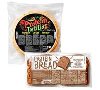 Tortillas Proteicas Y Pan Proteico - 4 Wraps de 40g + 2 Paquetes De 4 Rebanadas - Alto Contenido En Proteínas, Fibra, Bajos En Carbohidratos - Ideales Para Keto Diet