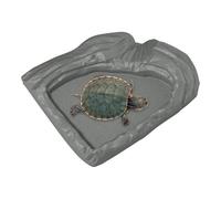 Tortoise Dish Bowl, Reptile Bath Basin, 6.93x5.71x1.38 Inches Stone Look Feeding Plate, Terrarium Food Tray for Aquarium, Gecko, Snake, Habitat, Tank, Decor, Bearded Dragon, Enclosure