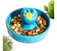 Tortoise Feeding Dish - Ceramic Anti Tip Reptile Food Bowl for Stable Feeding | Heavy Duty Basin with Turtles, Pet Care Accessory for Lizards, Snakes, Frogs, Hermit Crabs Vivarium, 3.54×3.54×1.97in