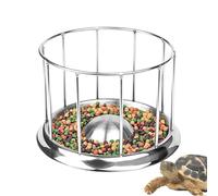 Tortoise Feeding Dish, Stainless Steel Tray, 7,5 x 6,3 cm, 2,95 x 2,48 pulgadas, Terrarium Food Bowl, Pet Feeder Dispenser, Reptil Habitat Accessory, Bearded Dragon Lizard Turtle Use