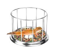 Tortoise Food Dish, Stainless Steel Reptile Tray Terrarium Bowls, Rust-Proof Pet Dispenser, Food Feeder for Bearded Dragon, Tortoise Habitat Accessories, 2.95x2.48 Inches