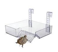 Tortoise Ramp - Turtle Basking Area | 22,5 x 21 x 13,5 cm Turtle Basking Dock | Tortoise Terrace, Height-Adjustable Amphibian Hideouts, Easy To Instal Shelter House | Reptile Tank Accessories For