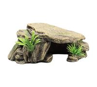 Tortoise Rock - Resin Reptile Cave, Large Habitat Dock, Realistic Simulation Rock Shelter, Durablee Ornament, Comfortable Pet Resting Spot | Gecko Frog Lizard Spider Fish Aquarium Decor, Indoor