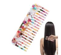 Tortoise Shell Comb, Antistatic Comb, Wide Tooth, Smooth Glide for Wet & Dry Hair, Marbled Design, Compact Pocket Size, Travel-Friendly, Ideal para Thick and Everyday Care