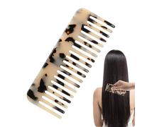 Tortoise Shell Comb, Antistatic Comb, Wide Tooth, Smooth Glide for Wet & Dry Hair, Marbled Design, Compact Pocket Size, Travel-Friendly, Ideal para Thick and Everyday Care