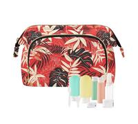 Tortoise Shell Jungle Red and Black_1 Bolsa de cosméticos Essentials Neceser de viaje para mujer Monedero para gran capacidad
