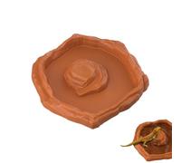 Tortoise Water Dish, Anti-Slip Reptile Bath Basin with Ramp for Turtle Gecko Snake Bearded Dragon, Easy Access Water Food Bowl for Aquarium Tank Terrarium Amphibian Habitat Pet Feeding Station 19x18.3
