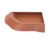 Tortoise Water Dish, Decorative Snake Water Dish with Ramp, Non Slip Feeder Tray for Reptiles, Aquarium Habitat Animal Feeding Stand, 14.65x11.61x1.85 Inches