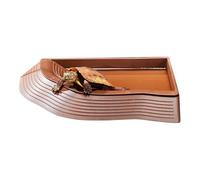Tortoise Water Dish Large, Dog Slow Feeder Bowl, Water Tray Animals, tamaño aproximadamente 37,2 x 29,5 x 4,7 cm Anti-Slip Feeding Dish, acuario Terrarium Decoration, for Lizards, Anfibians 600 g