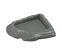 Tortoise Water Dish, Reptile Bath Basin for Feeding Drinking Soaking, Space-Saving Turtle Food Water Bowl for Bearded Dragon Snake Gecko Lizard Aquarium Terrarium Habitat Use 17.6x14.5x3.5cm
